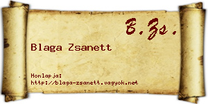 Blaga Zsanett névjegykártya